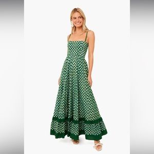NWT DE CASTRO GREEN CHECKMATE DRESS
